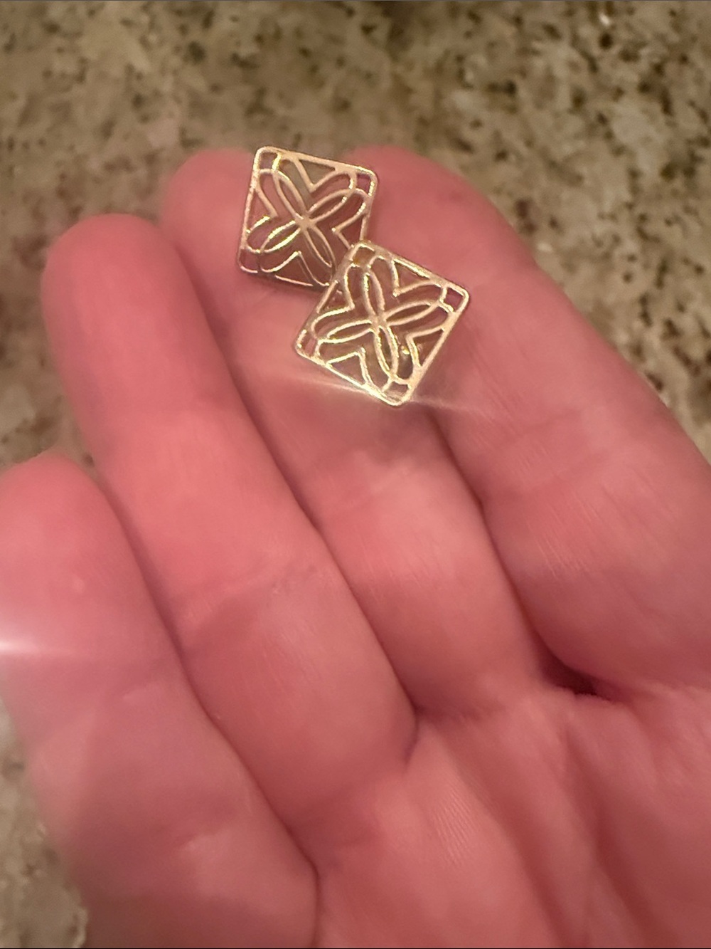 Kendra Scott Gold Square Filigree Stud Earrings - Picture 3 of 3